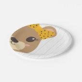 ベビーガールベアーグリーン&金ゴールドベビーシャワー ペーパープレート (アングル)