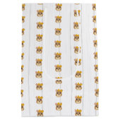 ベビーガールベアーグリーン&金ゴールド ミディアムペーパーバッグ (裏面)