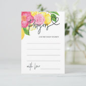 ベビーガールベビーシャワーゲーム祈りの言葉カードハート エンクロージャーカード (スタンド正面)