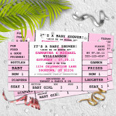 ベビーガールベビーシャワーコンサートチケット招待状