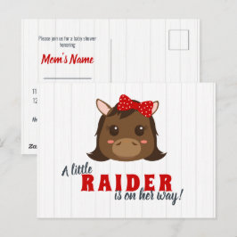 ベビーガールホースベビーシャワー招待状 ポストカード