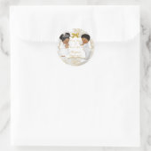 ベビーガールボーイツインズコミューニオンバプテスマ金ゴールドクロス ラウンドシール (バッグ)