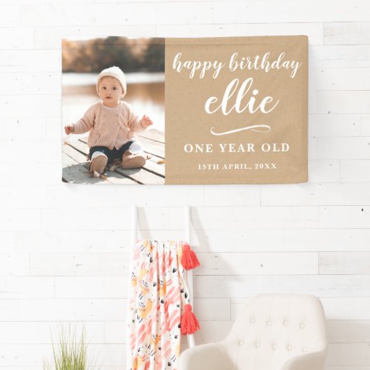 ベビーガールボーイ誕生日ウォールデコレーションカスタムメイド 横断幕 (インサイチュ)