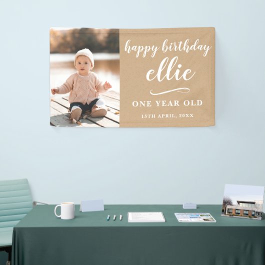 ベビーガールボーイ誕生日ウォールデコレーションカスタムメイド 横断幕 (トレードショー)