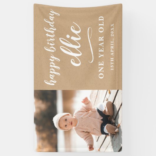 ベビーガールボーイ誕生日ウォールデコレーションカスタムメイド 横断幕 (縦)