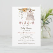 ベビーガールボーホグリーンリー素朴招待状 招待状 (スタンド正面)