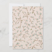 ベビーガールボーホグリーンリー素朴招待状 招待状 (裏面)