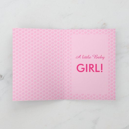 ベビーガールポップ・アートのピンクピーの準備ができていカスタムる カード (内部)