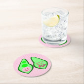 ベビーガールポップ・アートのピンクピー赤ちゃんシャワー準備 ラウンドペーパーコースター (インサイチュ)