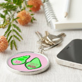 ベビーガールポップ・アートのピンクピー キーホルダー (側面)