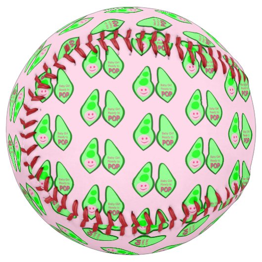 ベビーガールポップ・アートのピンクピー ソフトボール (正面左)