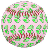 ベビーガールポップ・アートのピンクピー ソフトボール (裏面)