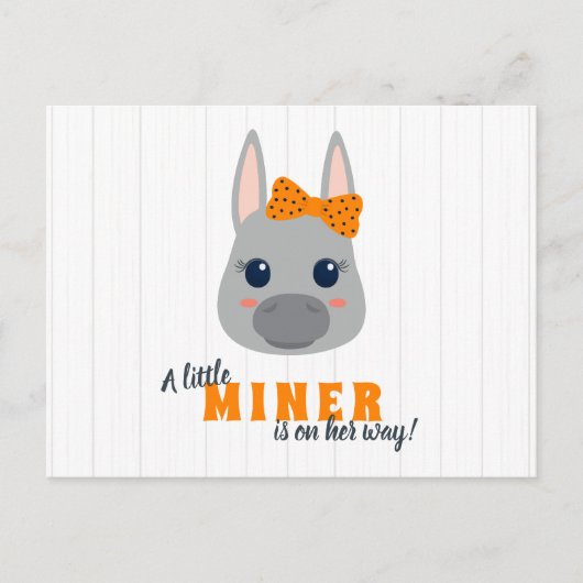 ベビーガールマイナーオレンジ色ベビーシャワー招待状Pos ポストカード (正面)