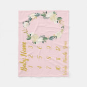 ベビーガールマイルストーンブランケットカスタムシャワープレゼント フリースブランケット (正面)