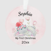 ベビーガールマイ初めてのクリスマス2023 パーソナライズされた オーナメント (正面)
