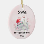 ベビーガールマイ初めてのクリスマス2023 パーソナライズされた セラミックオーナメント (右)