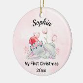 ベビーガールマイ初めてのクリスマス2023 パーソナライズされた セラミックオーナメント (左)