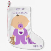 ベビーガールマイ1回クリスマスストッキングパーソナライズされた スモールクリスマスストッキング (正面)