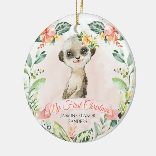 ベビーガールメルカート初めてのクリスマスホリデーキープサケ セラミックオーナメント (左)