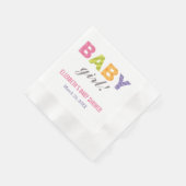 ベビーガールモダンレターベビーカラフルシャワー 縁ありカクテルナプキン (角)