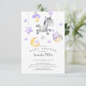 ベビーガールモバイルポニー赤ちゃんシャワー 招待状 (スタンド正面)