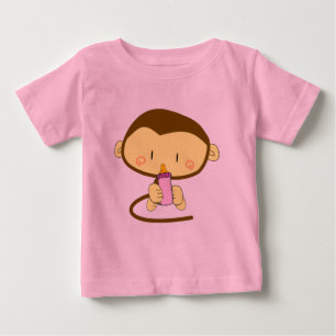 ベビーガールモンキー ベビーTシャツ