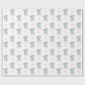 ベビーガールラッピング紙ピンクエレファント女の子 ラッピングペーパー (フラット)