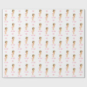 ベビーガールラッピング紙ヴィンテージベビー女の子 ラッピングペーパー (フラット)