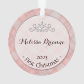 ベビーガールリトルプリンセス初めてのクリスマス記念 オーナメント (裏面)