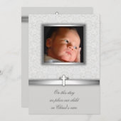 ベビーガールレースバプテスマまたは《キリスト教》洗礼式や命名式招待状 招待状 (正面/裏面)