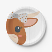 ベビーガールロングホーン焼きオレンジ赤ちゃんシャワー ペーパープレート (正面)