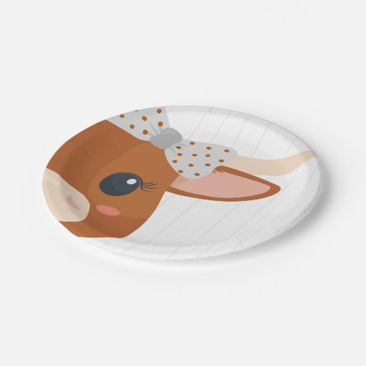 ベビーガールロングホーン焼きオレンジ赤ちゃんシャワー ペーパープレート (アングル)