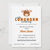 ベビーガールロングホーン焼きオレンジ赤ちゃんシャワー 招待状 (正面)