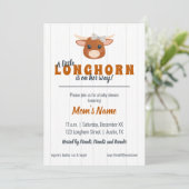 ベビーガールロングホーン焼きオレンジ赤ちゃんシャワー 招待状 (スタンド正面)