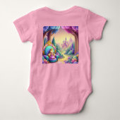 ベビーガールヴィンテージおとぎ話ベビーシャワー ベビーボディスーツ (裏面)