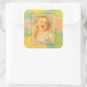 ベビーガールヴィンテージの水色エレガントかわいい スクエアシール (バッグ)