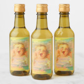 ベビーガールヴィンテージエレガントかわいい水色 ワインラベル (ボトル)