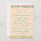 ベビーガールヴィンテージエレガントかわいい水色 招待状 (裏面)