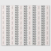 ベビーガールヴィンテージピンクXOハグとキスパターン ラッピングペーパー (フラット)