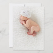 ベビーガールヴィンテージフレーム誕生の発表-ピンク 案内状 (裏面)