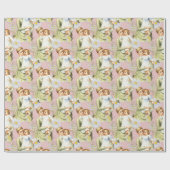 ベビーガールヴィンテージラッピング紙 ラッピングペーパー (フラット)