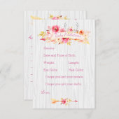 ベビーガール予測とアドバイスカード アドバイスカード (正面/裏面)