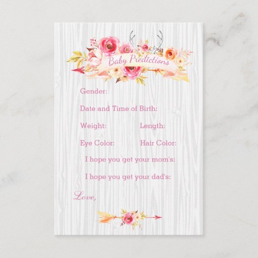 ベビーガール予測とアドバイスカード アドバイスカード (正面)