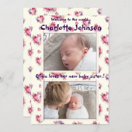 ベビーガール兄弟姉妹新着 案内状