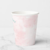 ベビーガール先住民ボホフェザー赤面ピンクアクア 紙コップ (裏面)