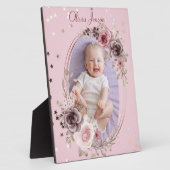 ベビーガール写真かわいいエレガントピンクのフラモダンール フォトプラーク (側面)