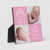 ベビーガール写真かわいいエレガントピンクの天使の宗教 フォトプラーク (正面)