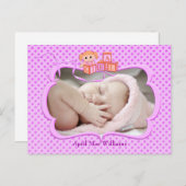 ベビーガール写真のお知らせ 案内ポストカード (正面/裏面)
