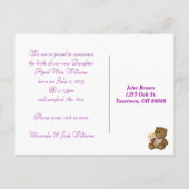 ベビーガール写真のお知らせ 案内ポストカード (裏面)