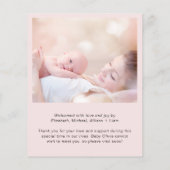 ベビーガール写真ピンクお誕生日おめでとう (裏面)